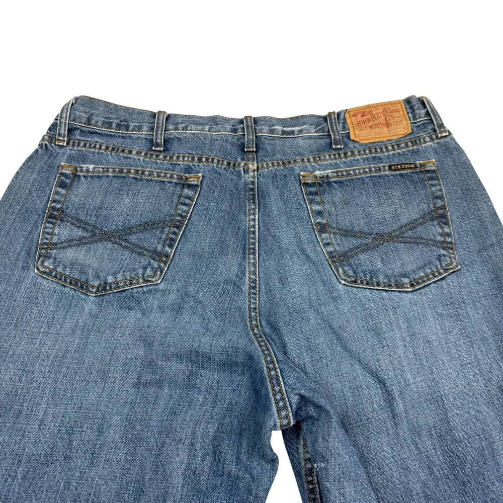 Stetson No 1520‎ Standard Straight Leg Jeans Mens 38x32 Blue Denim Rodeo Cowboy